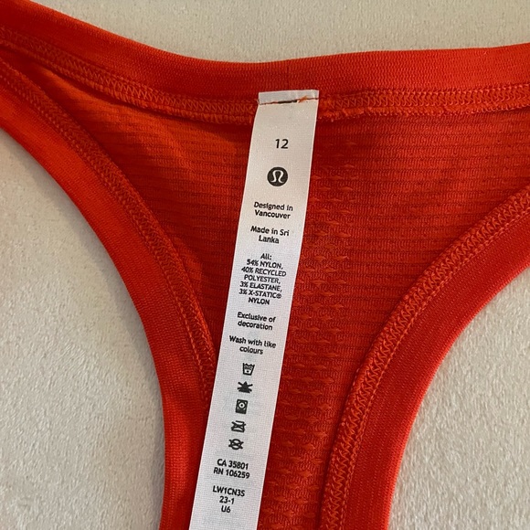NWT Lululemon Swiftly Tech Racerback Tank Top 2.0 Race Size 12 Solar Orange - Picture 4 of 9